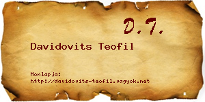 Davidovits Teofil névjegykártya